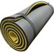 Каремат для йоги и фитнеса 1800х600х16мм, толстый, мягкий, двухслойный коврик, черный/желтый, Турция