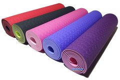 Качественный коврик для йоги и фитнеса нескользящий 1830×610×6мм, tpe-tc - теплый