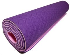 Коврик для йоги 1830×610×6мм, двухслойный, фиолетовый