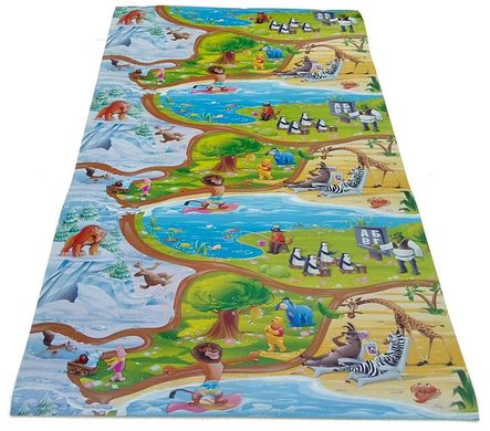 Детский коврик 1200×1200×8мм, «Мадагаскар», теплоизоляционный, развивающий, игровой коврик.