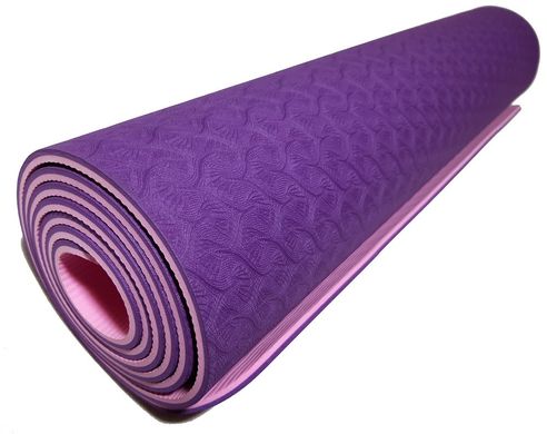 Килимок для йоги 1830×610×6мм, двошаровий, фіолетовий, NEWDAY