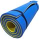 Каремат для йоги и фитнеса 1800х600х16мм, толстый, мягкий, двухслойный коврик, синий/желтый, Турция