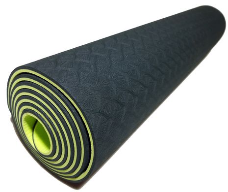 Килимок для йоги 1830×610×6 мм, двошаровий, чорний, NEWDAY