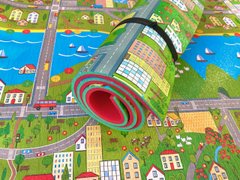 Дитячий килимок 1200×600×11мм, «Паркове містечко», теплоізоляційний, розвиваючий ігровий килимок., NEWDAY