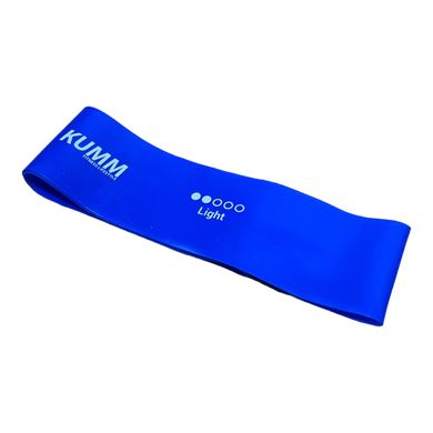 Еластична фітнес стрічка "Kumm" синя 600*50*0,5мм (Light), опір 4,5-7 кг стрічки для вправи