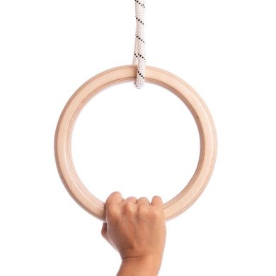 Прочные гимнастические подвесные кольца из древесины, диаметр 24 см, тренировочные, R-4458