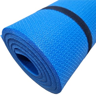 Мягкий коврик для фитнеса и йоги 1800×600×10мм, синий, Турция