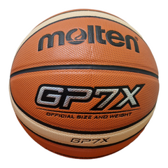М'яч баскетбольний №7 для залу та на вулиці, коричневий/бежевий, матеріал - поліуретан PU, MOL GP7X BA-4960