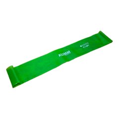 Еластична фітнес стрічка "Kumm" зелена 600*50*0,35мм (X-Light), опір 2-4,5 кг стрічки для вправи