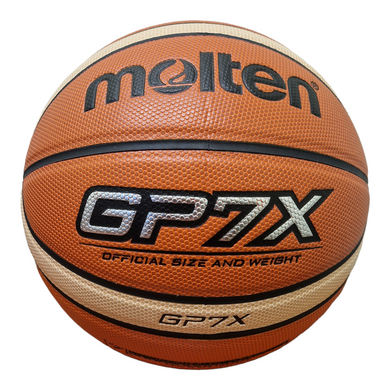 М'яч баскетбольний №7 для залу та на вулиці, коричневий/бежевий, матеріал - поліуретан PU, MOL GP7X BA-4960