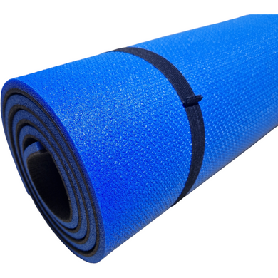 Каремат для йоги и фитнеса 1800х600х12мм, «Карпаты», двухслойный, синий/серый, Турция