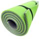 Каремат для йоги та фітнесу 1800х600х12мм, двошаровий килимок «Карпати», лайм/сірий