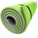 Каремат для йоги и фитнеса 1800х600х12мм, двухслойный коврик «Карпаты», лайм/серый