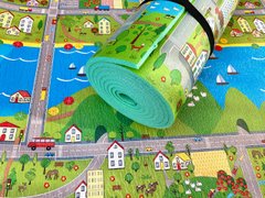 Дитячий килимок 3000×1200×8мм, «Паркове містечко», теплоізоляційний, розвиваючий ігровий килимок., NEWDAY