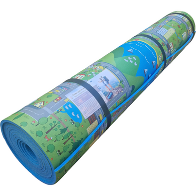 Детский теплый развивающий коврик 5000×1200×8мм «Парковый городок» на пол для ползания игровой коврик