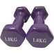 Гантели по 1кг для фитнеса с виниловым покрытием 2шт, 1пара общий вес 2кг, фиолетовые, BS