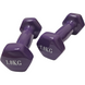 Гантели по 1кг для фитнеса с виниловым покрытием 2шт, 1пара общий вес 2кг, фиолетовые, BS