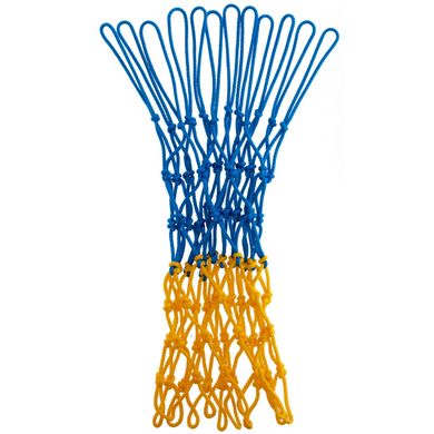 Сетка баскетбольная 12 петель, Эксклюзив UR, полипропилен, d-5,5мм, SO-5252, желтый/синий