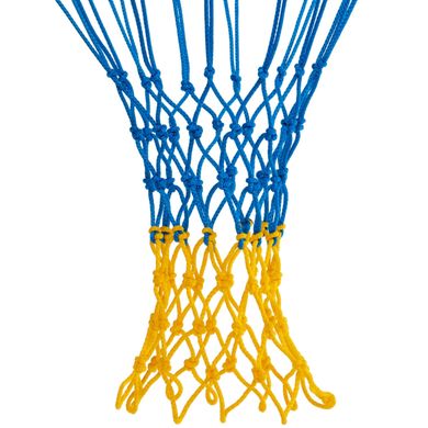 Сетка баскетбольная 12 петель, Эксклюзив UR, полипропилен, d-5,5мм, SO-5252, желтый/синий