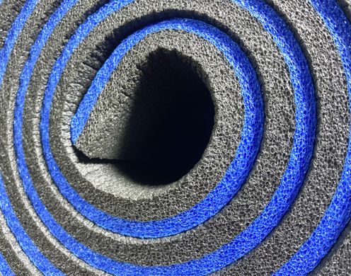 Двошаровий товстий каремат 16 мм похідний для туризму 1800х600 мм, синій/сірий, "Еверест", NEWDAY