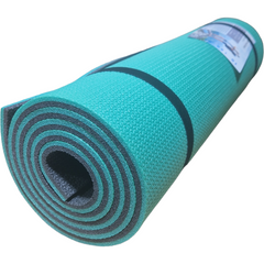 Каремат для йоги и фитенса 1800×600×10мм, "Фитнес премиум", двухслойный, Турция, цвет - бирюзовый/черный