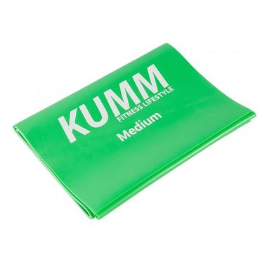Еластична стрічка для фітнесу та Аква аеробіки, Kumm, 1800*150*0,45мм, 9 кг, еспандер стрічковий, колір зелений
