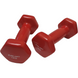 Гантели по 1кг для фитнеса с виниловым покрытием 2шт, 1пара общий вес 2кг, красные, TA-2777