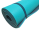 Каремат для йоги та фітенсу 1800×600×10мм, "Фітнес преміум", двошаровий, Туреччина, колір - бірюзовий/чорний