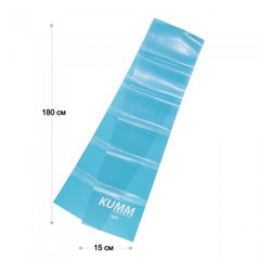 Эластичная лента для фитнеса и Аква аэробики, Kumm, 1800*150*0,35мм, 6,8 кг, эспандер ленточный, цвет голубой