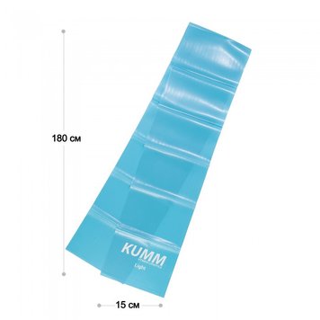 Еластична стрічка для фітнесу та Аква аеробіки, Kumm, 1800*150*0,35мм, 6,8 кг, еспандер стрічковий, колір блакитна