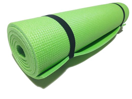 Каремат для йоги та фітнесу 1800×600×8мм, "Комфорт", одношаровий, Україна, зелений колір, NEWDAY