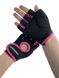 Перчатки для фитнеса размер M, обхват ладони без большого пальца 20 - 22см, черно - розовые