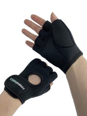 Перчатки для фитнеса размер L, обхват ладони без большого пальца 23 - 24 см, черные