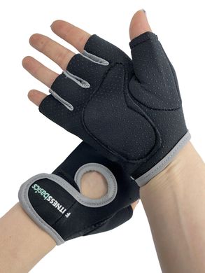 Перчатки для фитнеса размер L, обхват ладони без большого пальца 23 - 24 см, черно - серый