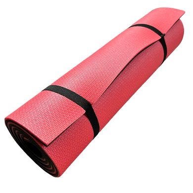 Килимок для йоги та фітнесу 1800×600×10мм, “Fitness premium”, двошаровий, Туреччина, колір - червоний/чорний