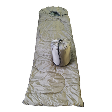 Теплий спальний мішок флісовий, Хакі, армійський для військових, фліс підкладка