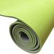 Качественный коврик для йоги и фитнеса нескользящий 1830×610×6мм, tpe-tc, салатовый/серый