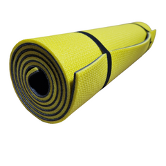 Килимок каремат для йоги та фітнесу 1800×600×8мм, "Спорт", двошаровий, жовтий/чорний