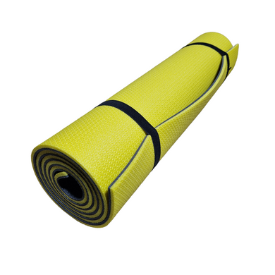 Коврик каремат для йоги и фитнеса 1800×600×8мм, "Спорт", двухслойный, желтый/черный