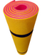 Килимок каремат для йоги та фітнесу 1800×600×8мм, двошаровий, рожевий/жовтий