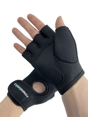 Перчатки для фитнеса размер M, обхват ладони без большого пальца 20 - 22 см, черные