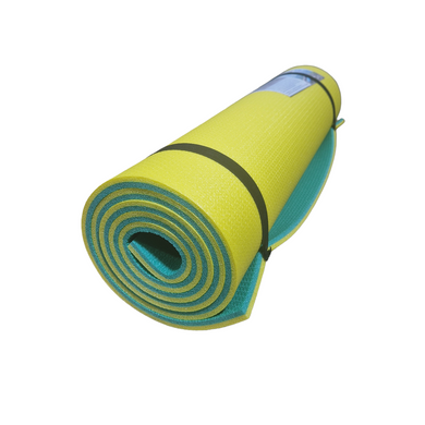Килимок для йоги та фітнесу 1800×600×10мм, “Fitness premium”, двошаровий, Туреччина, колір - жовтий/бірюзовий
