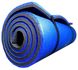 М'який міцний каремат для йоги та фітнесу 1800х600х16мм, «Еверест», двошаровий, синій/сірий