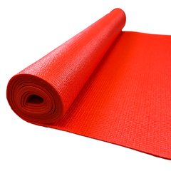 Коврик для спорта прорезиненный нескользящий для йоги, фитнеса, аэробики 1730×610×3мм, PVC, красный