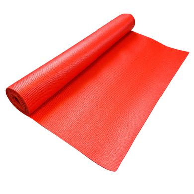 Килимок для спорту прогумований для йоги, фітнесу, аеробіки 1730×610×3мм, PVC, червоний