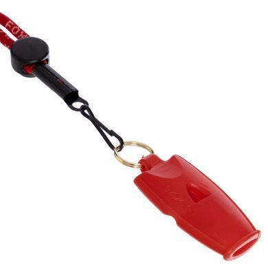 Свисток судейский FOX40 MICRO SAFETY 9513 красный, пластиковый, со шнурком 110 дБ
