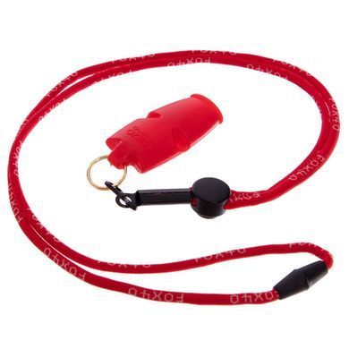 Свисток судейский FOX40 MICRO SAFETY 9513 красный, пластиковый, со шнурком 110 дБ