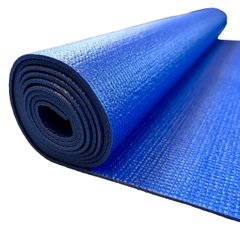 Коврик для спорта прорезиненный нескользящий для йоги, фитнеса, аэробики 1730×610×3мм, PVC, синий