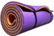 Каремат для йоги та фітнесу 1800х600х12мм, Карпати, двошаровий, фіолетовий/помаранчевий, NEWDAY