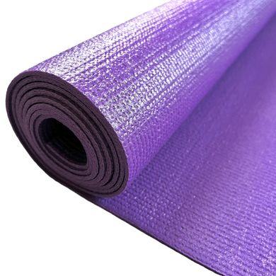 Килимок для спорту прогумований для йоги, фітнесу, аеробіки 1730×610×3мм, PVC, фіолетовий